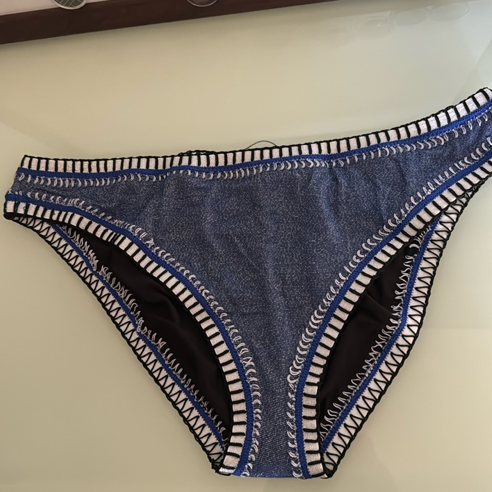NWT PILYQ Platinum Crochet‎ Trim Bikini Bottoms